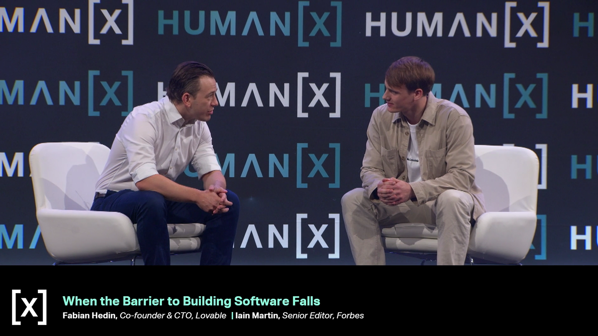 Fabian Hedin of Lovable discussing agentic coding at HumanX Amsterdam 2026