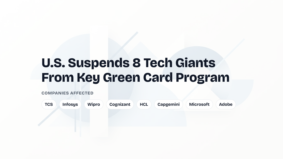 Trump Administration Suspends TCS, Infosys, Wipro and 5 Other IT Companies From Key U.S. Green Card Program