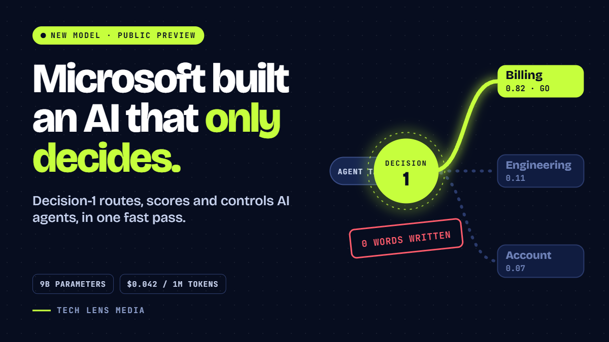 Microsoft-Decision-1 Splits AI Decisions From Generative Reasoning